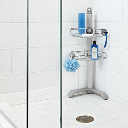 simplehuman Corner Shower Caddy, Stainless Steel and Anodized Aluminum - style: Corner