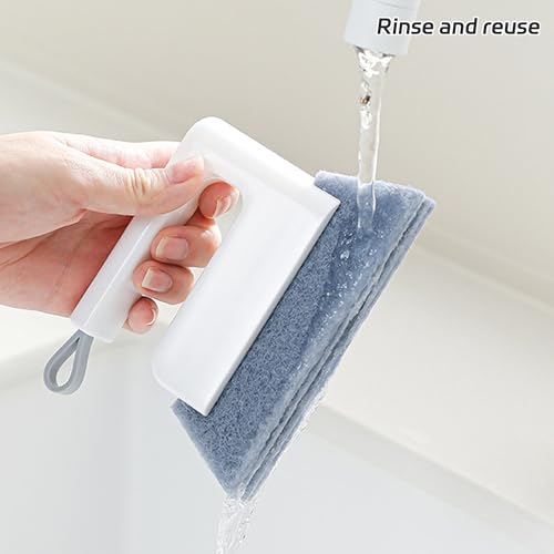 Deep Reach Window Groove Cleaning Brush, Handheld Track Cleaner Tool for Window Slides, Tile Grout, Shutters, Car Vents & Narrow Crevices (White) - color: White
