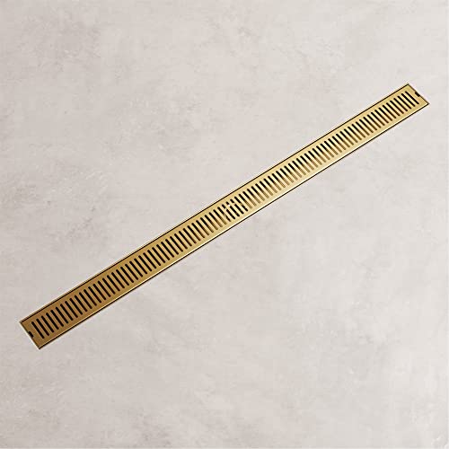VIGO Elan 36 in. Linear Shower Drain in Matte Brushed Gold - VG07003MG - color: Matte Brushed Gold, size: 36 in.