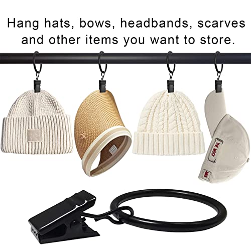 90 Pack Curtain Rings with Clips, Drapery Clips with Rings, Drapes Rings 1.26 in Interior Diameter, Fits up to 1 in Curtain Rod, Black - color: Black, size: 1.26" I D 90 Pack