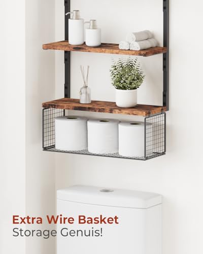 Bathroom Shelves for Wall, Over Toilet Storage, Sleek Floating Shelves Wall Organizer for Bathroom/Bedroom/Kitchen/Living Room