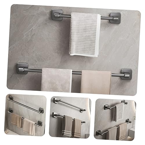 Heavy Duty Metal Towel Hanger Adhesive Towel Bar Bathroom Wall Rack Multi-use Slipper Drying Rack Easy Install - size: 40X6X6CM