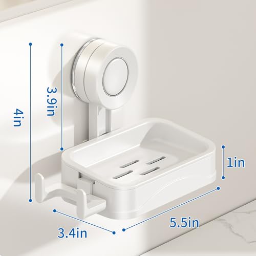 Suction Cup Soap Holder for Shower Wall, No Drilling Bar Soap Dish (Small) | Durable, Easy Installation, Space-Saving Design for Bathroom, Kitchen Sink, RV - size: Small