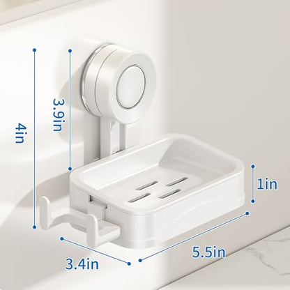 Suction Cup Soap Holder for Shower Wall, No Drilling Bar Soap Dish (Small) | Durable, Easy Installation, Space-Saving Design for Bathroom, Kitchen Sink, RV - size: Small