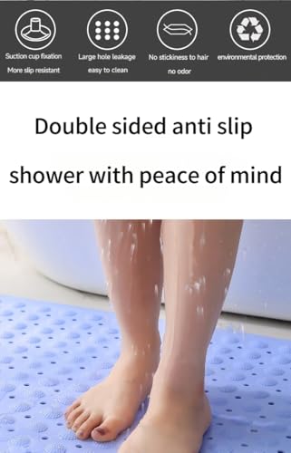 White 30×18 Upgraded Raised-dot Bathroom Non-Slip Suction Cups, Shower mats and Bathtub mats with Drain Holes and Small Raised dots for Comfortable Massage. Machine-Washable and Durable.