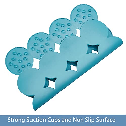 Webos Square Shower Mat Nonslip - Rubber Bathtub Mat with Suction Cups for Inside Shower Bathroom Floor (Blue, 21X21“) - color: Blue