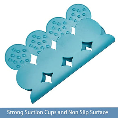 Webos Square Shower Mat Nonslip - Rubber Bathtub Mat with Suction Cups for Inside Shower Bathroom Floor (Blue, 21X21“) - color: Blue