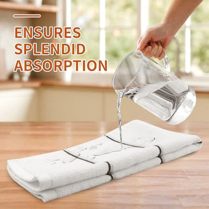 Hand Towels Set, 3-Pack Cotton Washcloths, 12x20 Inch, White | 480GSM, Premium Quality Cloths, Highly Absorbent and Soft Feel Towels for Bathroom, Gym, Shower, Hotel, and Spa