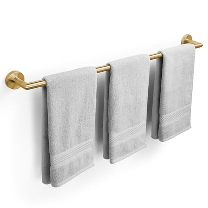 JunSun Towel Bar 30 Inch Bathroom Towel Rack Heavy Duty Bath Towel Holder Modern Towel Rod Brushed Brass Towel Hanger Bathroom Accessories Gold Towel Rail Stainless Steel Single Towel Bar Brushed Gold - color: Brushed Gold, size: 30 Inch