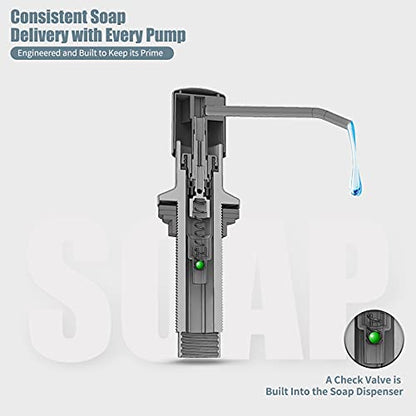 Kitchen Faucet with Soap Dispenser, LED Kitchen Faucet, Faucet for Kitchen Sink, Single Handle Stainless Steel Camper Farmhouse RV Sink Faucets with Pull Down Sprayer, Nickel Brushed - color: B-Brushed Nickel, style: Contemporary