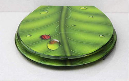 Toilet Seat with Cover, Quick-Release for Easy Cleaning(E) - color: E