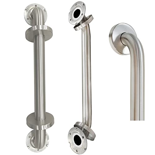 18 Inch Shower Grab Bar 2 Pack, 18" L x 1.25" D Brushed Nickel All-Welded Stainless Steel, ADA Safety Shower Handle for Bathroom,Stairway,Anti-Slip Grab Bars for Elderly,Handicap,Pregnant - color: Brushed Nickel, size: 18 Inch (Pack of 2)