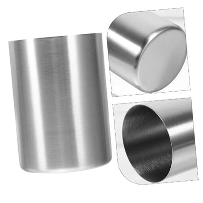 UKCOCO Stainless Steel Tumbler Cup Multi Use Bathroom Gargle Cup Beverage Holder for Home Travel Party Silver Smooth Surface Easy Clean