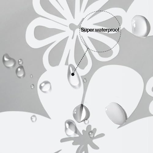Plastic Shower Liner - Premium PEVA 4G Shower Curtain Liner with Rustproof Grommets and 3 Weighted Magnets, Waterproof Shower Curtains for Bathroom (White Flower) - color: White Flower, size: 71"W x 71"L (Pack of 1)