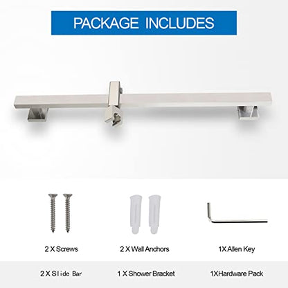 Bathroom Shower Slide Bar with 360° Adjustable Handheld Shower Head Holder Wall Mount Shower Bar SUS 304 Stainless Steel, Brushed Nickel - color: Brushed Nickel