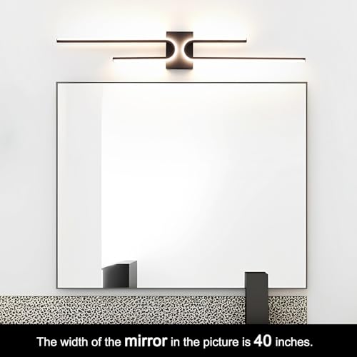 Vanity Light for Bathroom Lighting Over Mirror Black Dimmable 3CCT Vanity Lighting Fixture Modern Bath Vanity Bar 39in Led Bathroom Wall Sconce Lighting for Bedroom Living Room with Remote Control - color: Black B