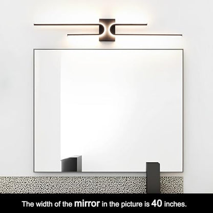 Vanity Light for Bathroom Lighting Over Mirror Black Dimmable 3CCT Vanity Lighting Fixture Modern Bath Vanity Bar 39in Led Bathroom Wall Sconce Lighting for Bedroom Living Room with Remote Control - color: Black B