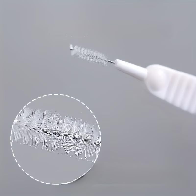 30PCS Shower Head Cleaning Brush Set - Crevice Cleaner for Bathroom Use | White nylon 30 brushes clean shower heads, faucets, grout & crevices. Scratch-free. For kitchens, bathrooms & year-round.