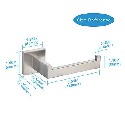 TASTOS Toilet Paper Holder Brushed Nickel, Toilet Tissue Roll Holders Dispenser and Hangers Wall Mounted for Bathroom & Kitchen, Stainless Steel Modern Square Style (Silver) - color: Brushed, size: Square (1 pack)