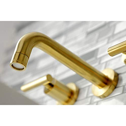 Kingston KS8127CML Wall Mount Bathroom Faucet, Brushed Brass - color: Brushed Brass