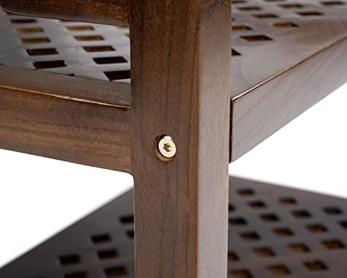 Shower Seat Bench with Storage Shelf for Seating, Support & Relaxation, Spa Bath Bench Stool Perfect for Indoor or Outdoor Use