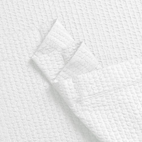White Stall Shower Curtain 48X72 inch, Embossed Textured Fabric Shower Curtain for Bathroom - Soft Cloth & Hotel Spa, Water Repellent, Machine Washable Bathroom Curtain - color: White, size: 48"W x 72"L (Pack of 1)