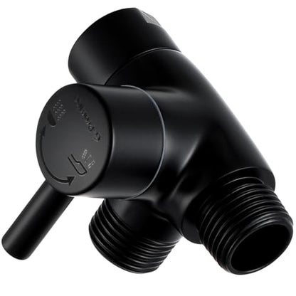 G-Promise Solid Metal 3-Way Shower Diverter Valve (Matte Black) | Smooth Knob Switch, Spray Separately or Both, Anti-Leak, Easy to Install, Standard Connections, Universal Replacement Part - color: Matte Black