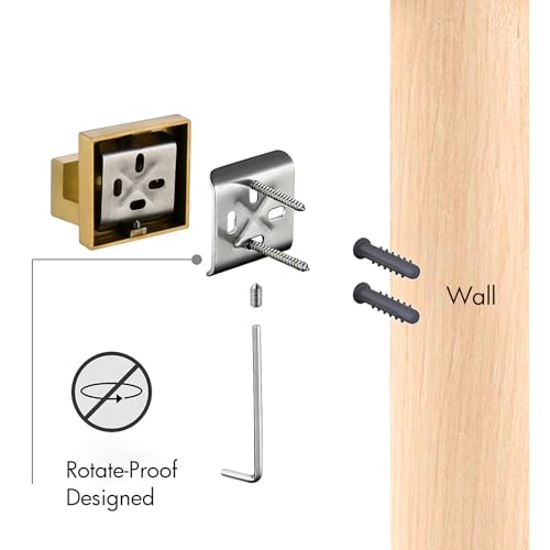 BAGNOLUX Gold Towel Bar, Bathroom Set 4 Pieces, Bath Towel Holder Set SUS304 Stainless Steel, Towel Bar Rack Set for Wall Mounted, Square Bathroom Accessories Set Fixture Heavy Duty, Brushed Brass - color: Brushed Brass