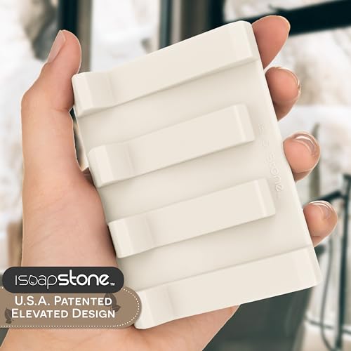Silicone Soap Dish (USA Patented) Self Draining Bar Soap Holder for Shower Bathroom Sink, Drying Soap Dish Tray Sponge Holder Easy Cleaning Soap Saver Travel Accessories (Beige, 2) - color: Beige, 2