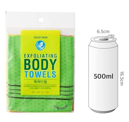 DEAD SKIn Korean Exfoliating Washcloth, Hard Type Body Scrub Towel, 100% Rayon, 3 Pack, 5.5 x 6.3 in