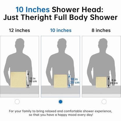 G-Promise All Metal 10" Dual Square Shower Head Combo | Rain Shower Head | Handheld Shower Wand | Adjustable | 3-Way Diverter | 71" Extra Long Hose - A Bathroom Upgrade (Polished Brass) | Built to Last, Easy Install, Adjustable Height & Angle for All Heig