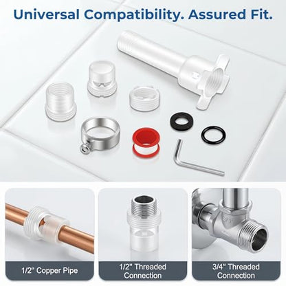 JoJoias Tub Spout Adapter Kit,Universal Fits 1/2'' Copper Pipe, 1/2'' IPS and 3/4'' IPS Includes 4 in 1 Tub Spout Diverter Repair Kit with Assembly Tool