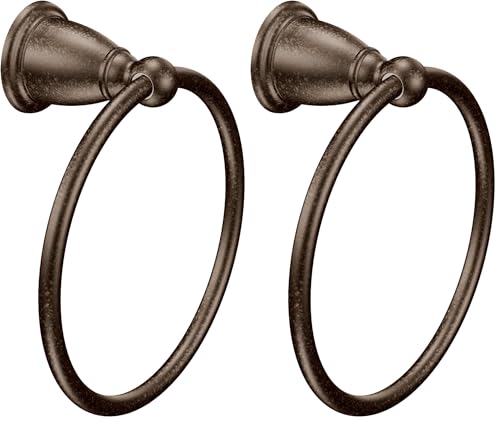 Moen YB2286ORB Brantford Collection Traditional Single Post Bathroom Hand Towel Ring, Oil-Rubbed Bronze (Pack of 2) - size: Оne Расk (Pack of 2)