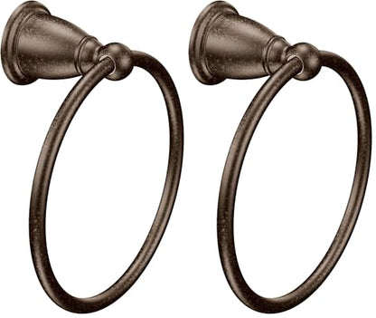 Moen YB2286ORB Brantford Collection Traditional Single Post Bathroom Hand Towel Ring, Oil-Rubbed Bronze (Pack of 2) - size: Оne Расk (Pack of 2)