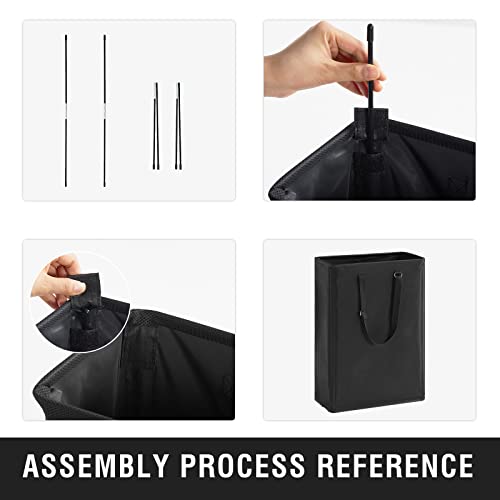 45L Slim Laundry Hamper with Adjustable Long Handles & Mesh Top, Black | Small Laundry Baskets with Mesh Top, Narrow Dirty Clothes Hamper for Bedroom, Closet, and Bathroom - color: Black, size: 45L