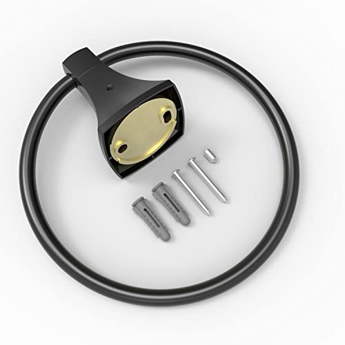 Hand Towel Holder for Bathroom Kitchen Matte Black Towel Ring Towel Hanger Stainless Steel and Zinc Alloy Wall Mount - color: Matte Black