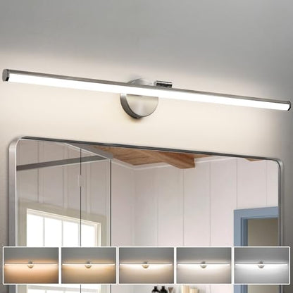 KAISITE Brushed Nickel Modern Bathroom Light - 39 Inch Dimmable 5CCT LED Vanity Light for Restroom - color: Brushed Nickel, size: 39 Inch