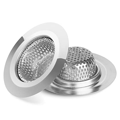 Ohtomber 2PCS 2.79" Stainless Steel Bathtub Drain Strainer Hair Catcher | Fine Mesh Filter Basket, Efficient Hair Trapping, Rust Resistant, For Bathroom Sink Shower Tub Wash Basin, Rustproof
