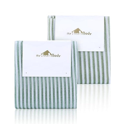 myHomeBody Extra Long Exfoliating Washcloth, Exfoliating Body Scrubber, Shower Towel, Long Bath Cloth, Japanese Washcloth, Set of 2