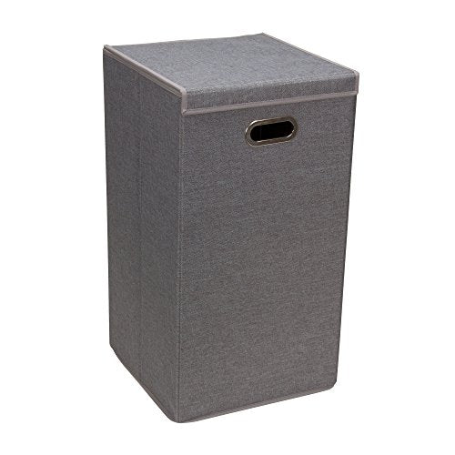 Household Essentials 5620 Collapsible Single Laundry Hamper with Magnetic Lid - Grey - color: Grey, style: Single