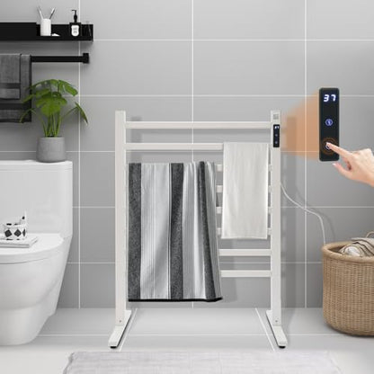 Electric Towel Heater Rack Heated for Bathroom, Freestanding Towel Warmer with Intelligent Temperature Adjustment and Timing, IPX3 Waterproof Electric Heated Towel Rack,8 Aluminum Bars Drying Rack - color: 8 Bars