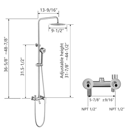 HDSRYJXH Shower Faucet - Shower Faucets Sets Complete, Shower System - Outdoor Shower Kit/Outdoor Shower Fixtures W/ SS304 Shower Head with 3 modes Handheld, Brushed Nickel - color: Brushed Nickel-01