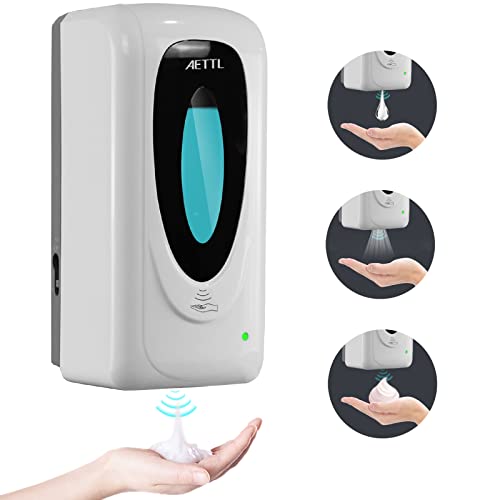 Touchless Automatic Foaming Hand Soap Dispenser Wall Mount, Motion Sensor Foam Liquid Refill Bottle Sanitizer Dispensing for Bathroom Kitchen Home Farmhouse Station 1306-s - color: 1306