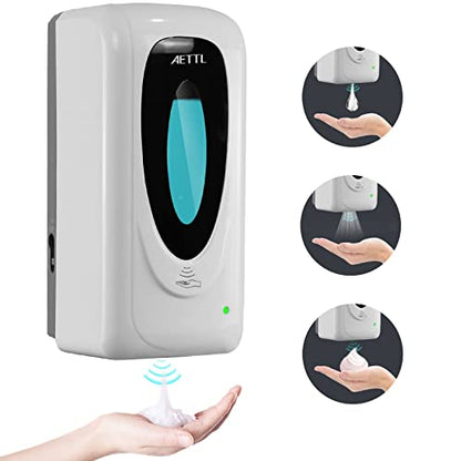 Touchless Automatic Foaming Hand Soap Dispenser Wall Mount, Motion Sensor Foam Liquid Refill Bottle Sanitizer Dispensing for Bathroom Kitchen Home Farmhouse Station 1306-s - color: 1306
