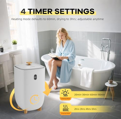 Towel Warmer for Bathroom, 35l Capacity Large Towel Warmer Bucket with Timer Function, Temperature Adjustable, LED Display, Towel Dryer for Towels, Robes, Blankets - size: 35L–E1672