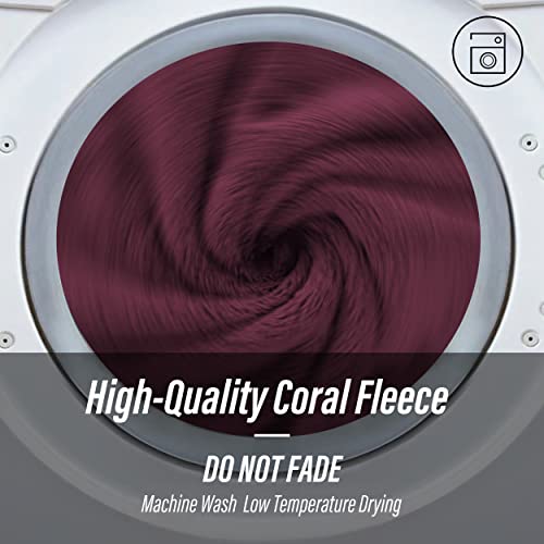 MOONQUEEN Ultra Soft Microfiber Coral Velvet Towel Set - Quick Drying, 2 Bath Towels, 2 Hand Towels, 2 Washcloths - Burgundy, 6 Pcs - color: Burgundy