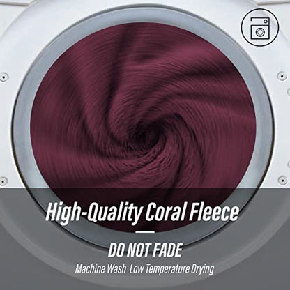 MOONQUEEN Ultra Soft Microfiber Coral Velvet Towel Set - Quick Drying, 2 Bath Towels, 2 Hand Towels, 2 Washcloths - Burgundy, 6 Pcs - color: Burgundy