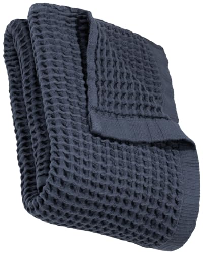 DEMMEX Organic Cotton Waffle Weave Turkish Bath Towel - Ultra Soft Lightweight Quick Dry, Oeko-Tex Certified, 100% Turkish Cotton (Charcoal, Large (60x30)) - color: Charcoal