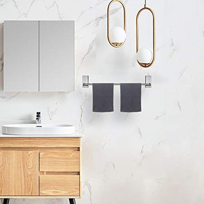 NearMoon Self Adhesive Bathroom Towel Bar- Stainless Steel Bath Wall Shelf Rack Hanging Towel Stick On Sticky Hanger Contemporary Style, NO Drilling (1 Pack, Brushed Nickel, 27-Inch Towel Rack) - color: Brushed Nickel, size: 27-Inch