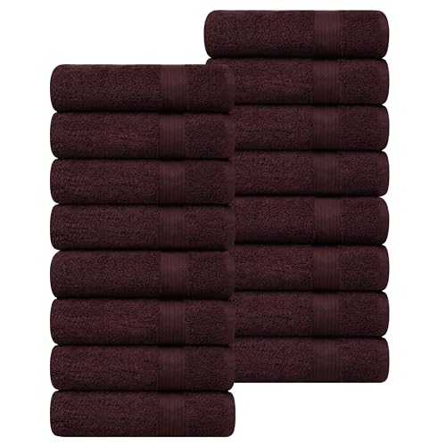100% Cotton Bath Towels 30x54 Inches, 600 GSM, Soft & Absorbent, Set of 16, Brown - color: Brown, size: Bath Towel Set of 16